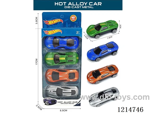 4PCS free wheel alloy car