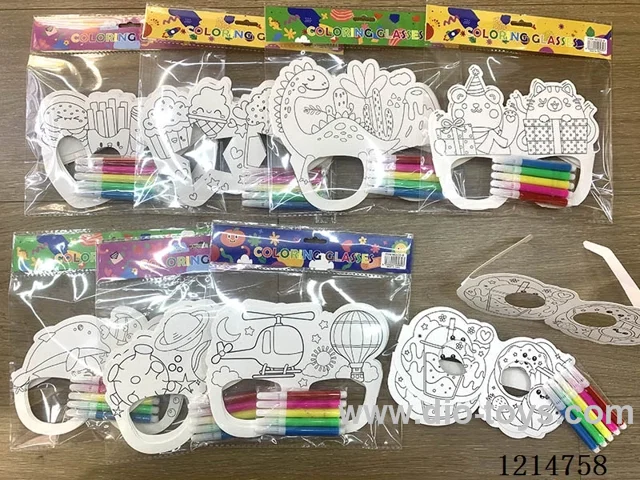 Coloring Glasses(3PCS+5 pens)