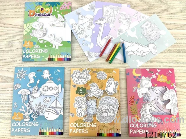 Paper Bag Colored Pencil Coloring Series(4PCS+5pens)