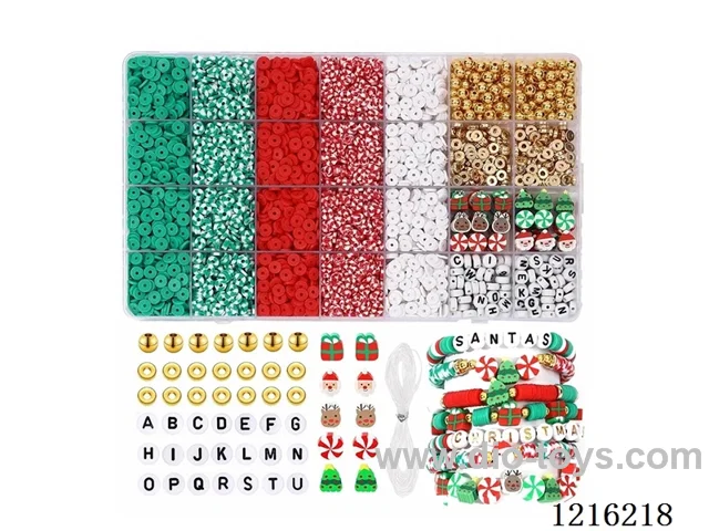 DIY Jewelry Set (6mm gold beads + spacer beads + letter beads + soft ceramic + thread (28 compartments))