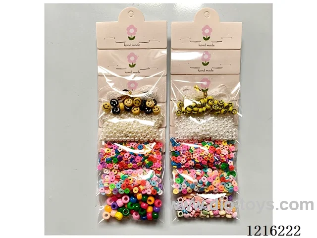 DIY Jewelry Set (5mm pearl + colored beads + barrel beads + smiley face beads + soft ceramic + wire)