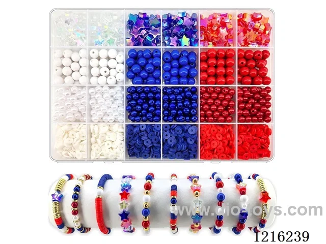 DIY Jewelry Set (6mm pearl + 8mm beads + pentagram + soft ceramic + thread (24 compartments))