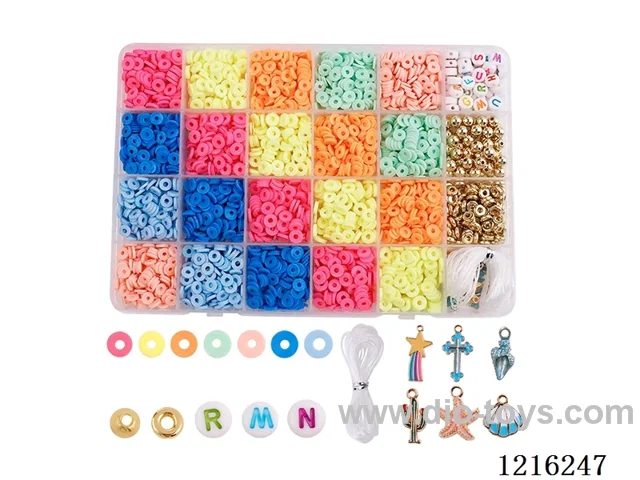 DIY Jewelry Set (Soft Ceramic + Letter Beads + Pendant + Spacer Beads + 6mm Gold Beads + Wire (24 Gauge))