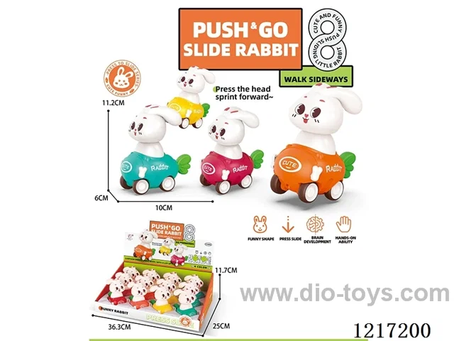 Press rabbit 12PCS (four colors: orange, yellow, blue and red)