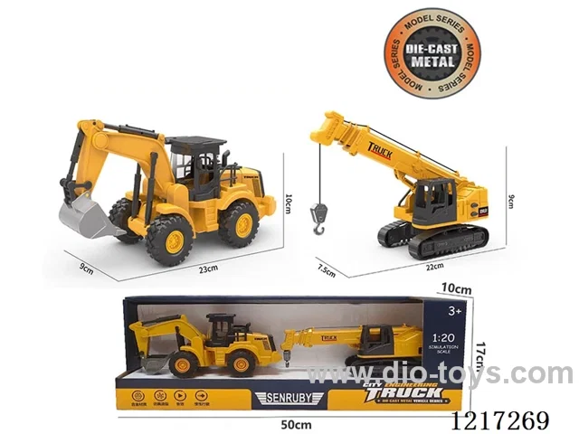 Free Wheel + Inertia-Alloy excavator + crane (included battery)