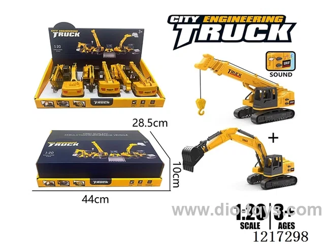 Walking-Plastic excavator + crane set (included battery)
