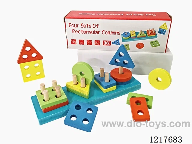 Wooden Rectangular Set of Columns