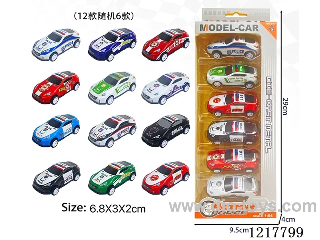 6PCS Pull Back Tin Car