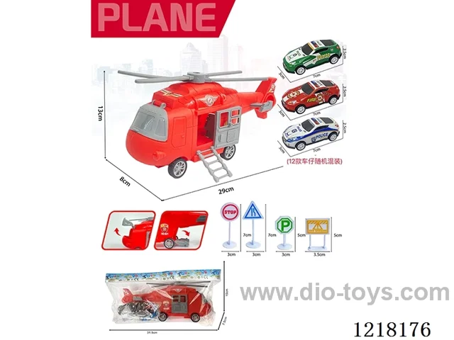 Stowage Fire Scene Inertia Transport Plane +3 Tin Car Road Signs