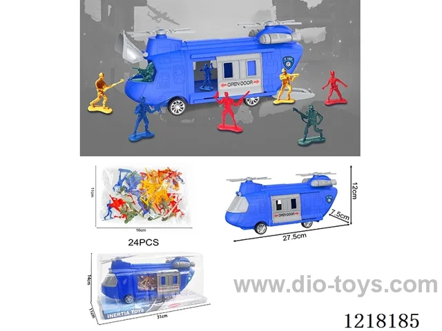 Stowage Police Scenario Inertia Transport Plane +24PCS Soldier