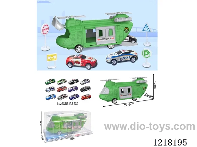 Organize military scene inertia transportation airplane +3 tin car road signs