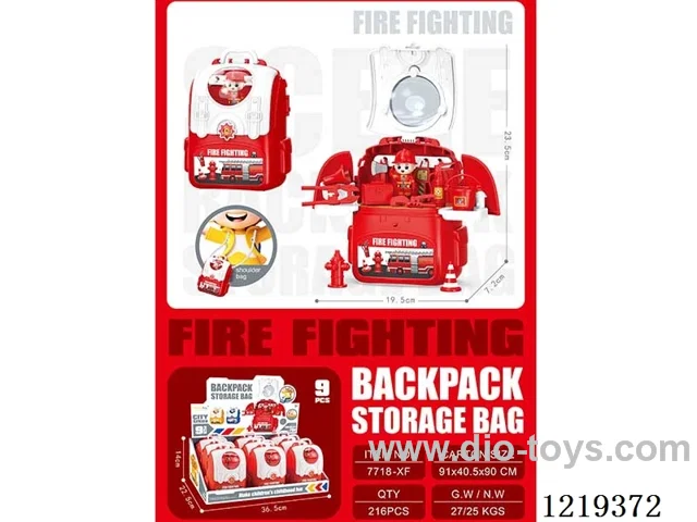 Firefighting Scene Playing House Backpack (accessories 12PCS)