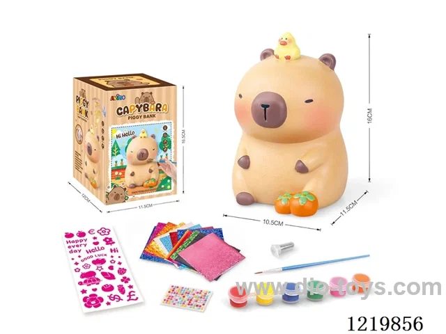DIY Capibala painted piggy bank