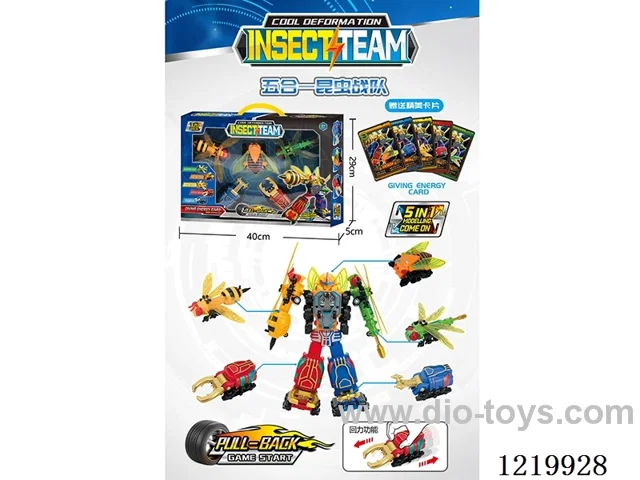 5-in-1 Pull Back Transforming Insects