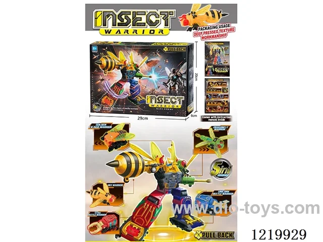 5-in-1 Pull Back Transforming Insects