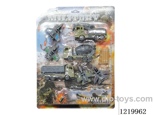 Pull Back Military Vehicle + Fighter Jet Set