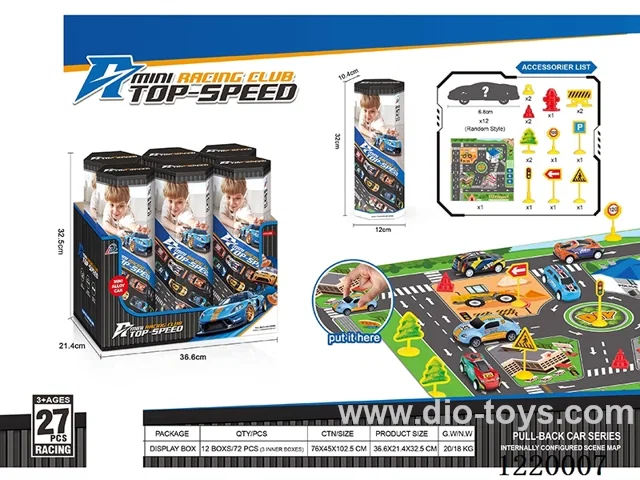 Pull Back Tin Racing Scene Set（27PCS）