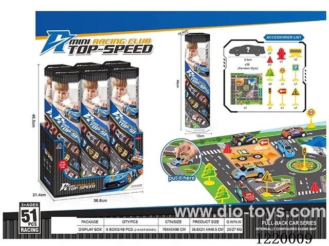 Pull Back Tin Racing Scene Set（51PCS）