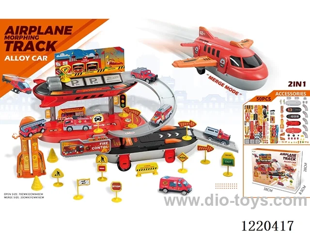 Aircraft Storage Alloy Fire Fighting Parking Lot (50PCS-alloy car*1+road sign)