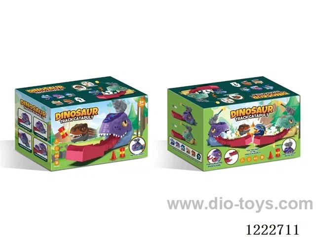 Devouring Ejector Track Dinosaur W L/M + 6 Random Finger Biting Dinosaur Pull Back Cars