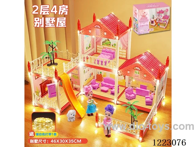 【With light bar】 Deluxe version of castle villa 【4 rooms +2 dolls +2 floors +1 terrace】