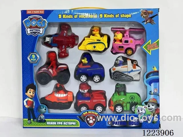 9PCS Dog Pull Back Cars