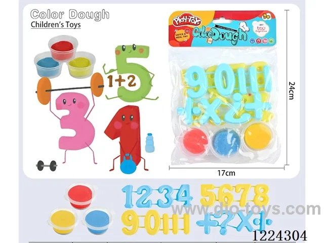 Number theme colorful clay
