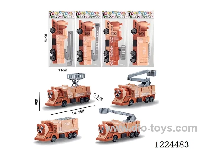 pull back bear fire truck