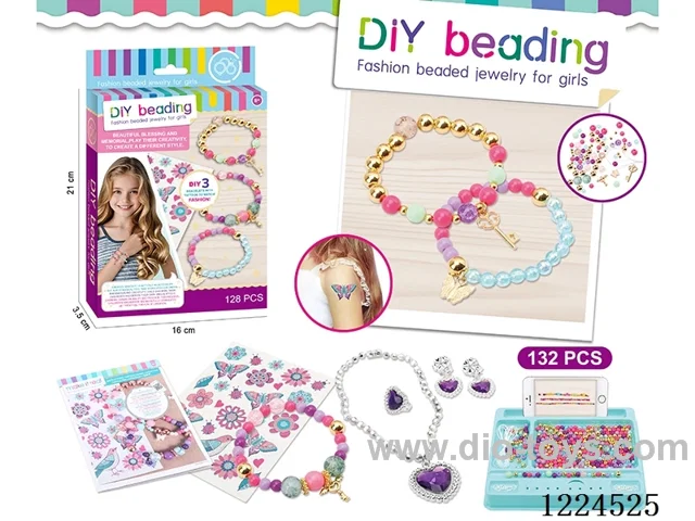 DIY Beads / Key Bracelet / Crystal Necklace / Butterfly Tattoo Stickers