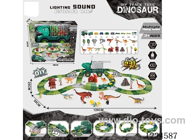 B/O Dinosaur Track/Stowage Engineering Car w/ B/O Train 231PCS