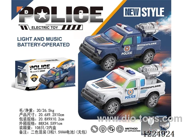 B/O Universal Pickup Truck Police Car W L/M/spray 2 Color Mix