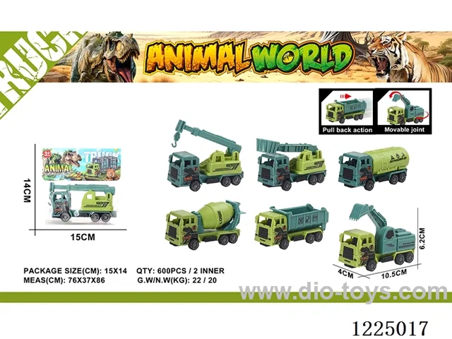 Dinosaur Pull Back Car 6 Mixed Pack
