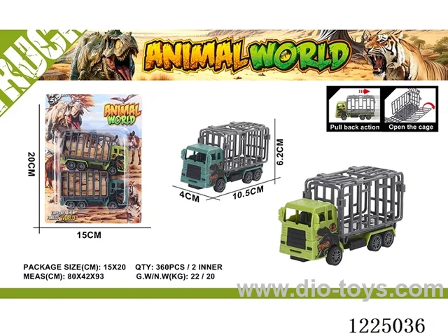 2PCS Dinosaur Pull Back Cage Car