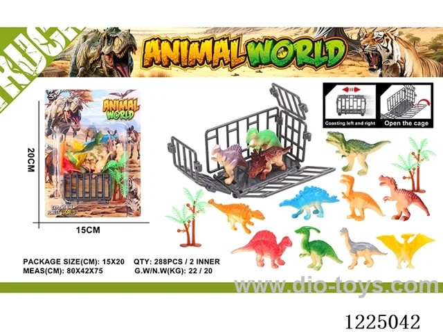 Animal Cage + 12 Dinosaurs/2 Trees