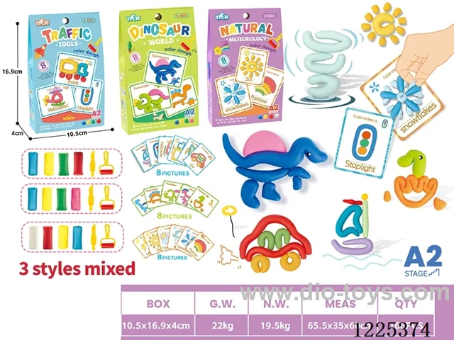 Transportation/Dinosaur World/Weather DIY Colorful Clay Mixed Pack