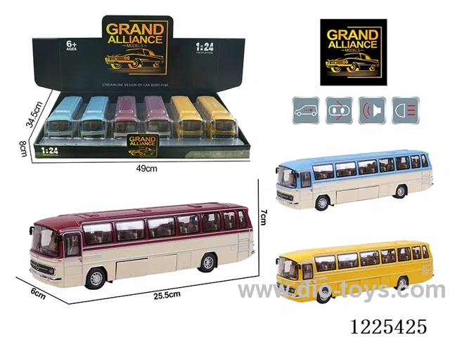1:24 pull back car 6PCS W L/M included 3*AG13