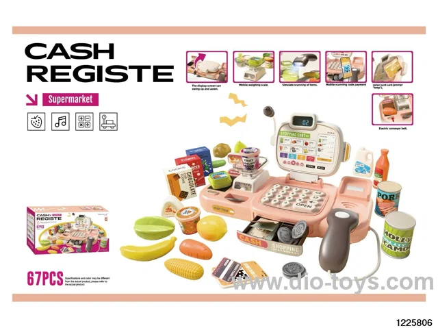 Voice folding cash register (with calculator, loudspeaker, conveyor belt function)