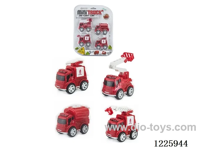 Alloy Inertia Fire Truck(4PCS)