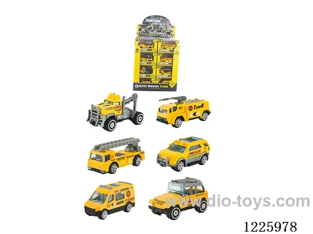 Alloy Freewheel Engineering Vehicle (24PCS,6 mixed)