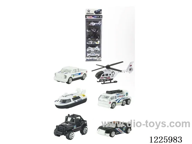 Alloy Scooter Police Vehicle + Airplane (6PCS)