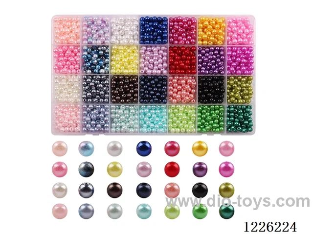 DIY Jewelry Set (6mm Pearls + Thread (28 compartments))