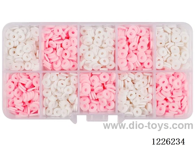 DIY Jewelry Set (Soft ceramic piece beads + thread (10 compartments))