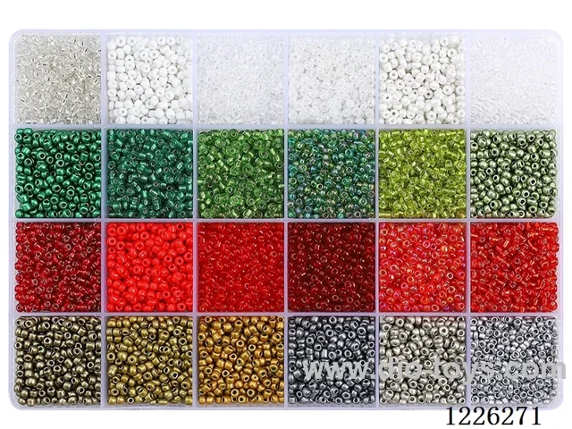DIY Jewelry Set (3mm Rice Beads + Thread (24 compartments))
