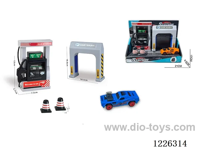 Gas Station Car Wash Scene Set