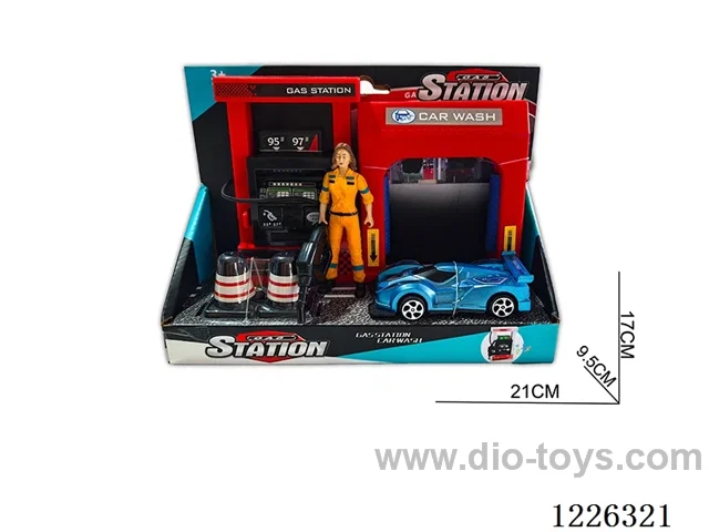Gas Station Car Wash Scene Set