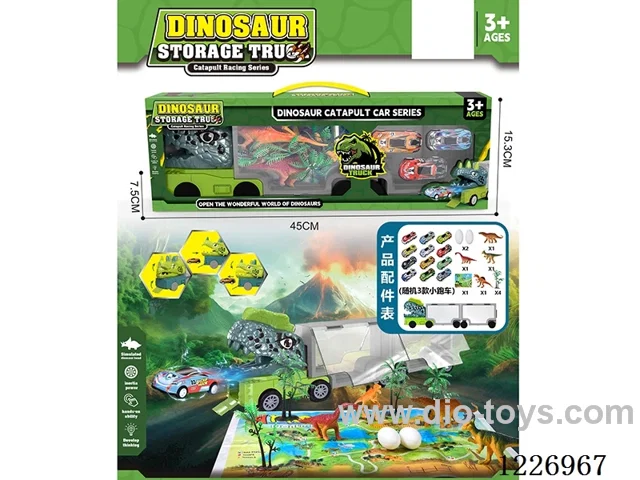 Press Eject Dinosaur Car Set