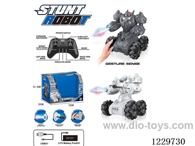 2.4G stunt RC robot included battery + lights