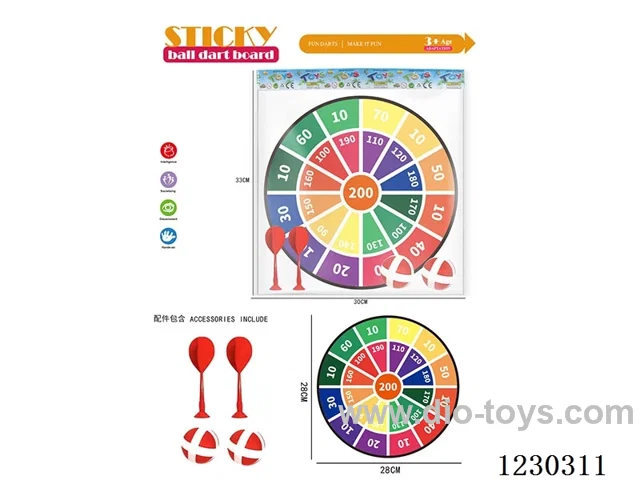 200 Points 28CM Sticky Ball Dart Target