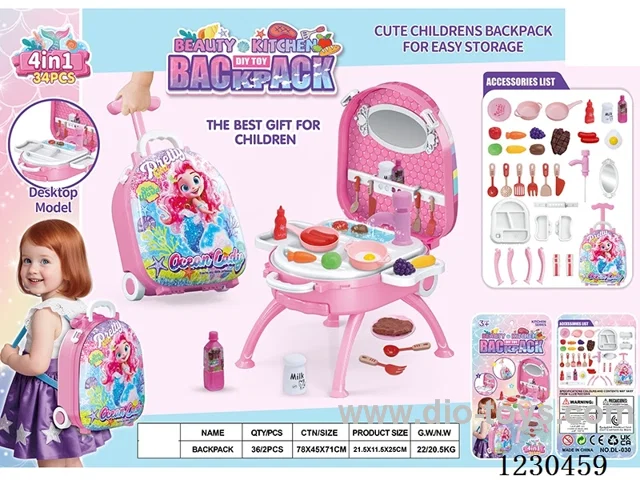 Mermaid 4-in-1 Handle Alloy Backpack - Tableware