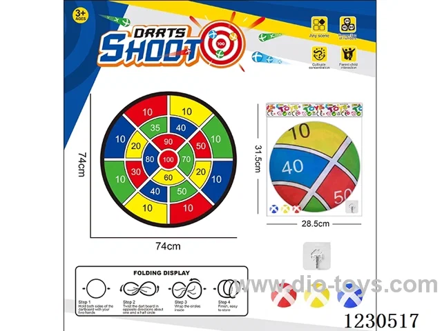 Digital Foldable Dartboard Sticky Ball Fabric Dartboard 74CM (Customizable Design)